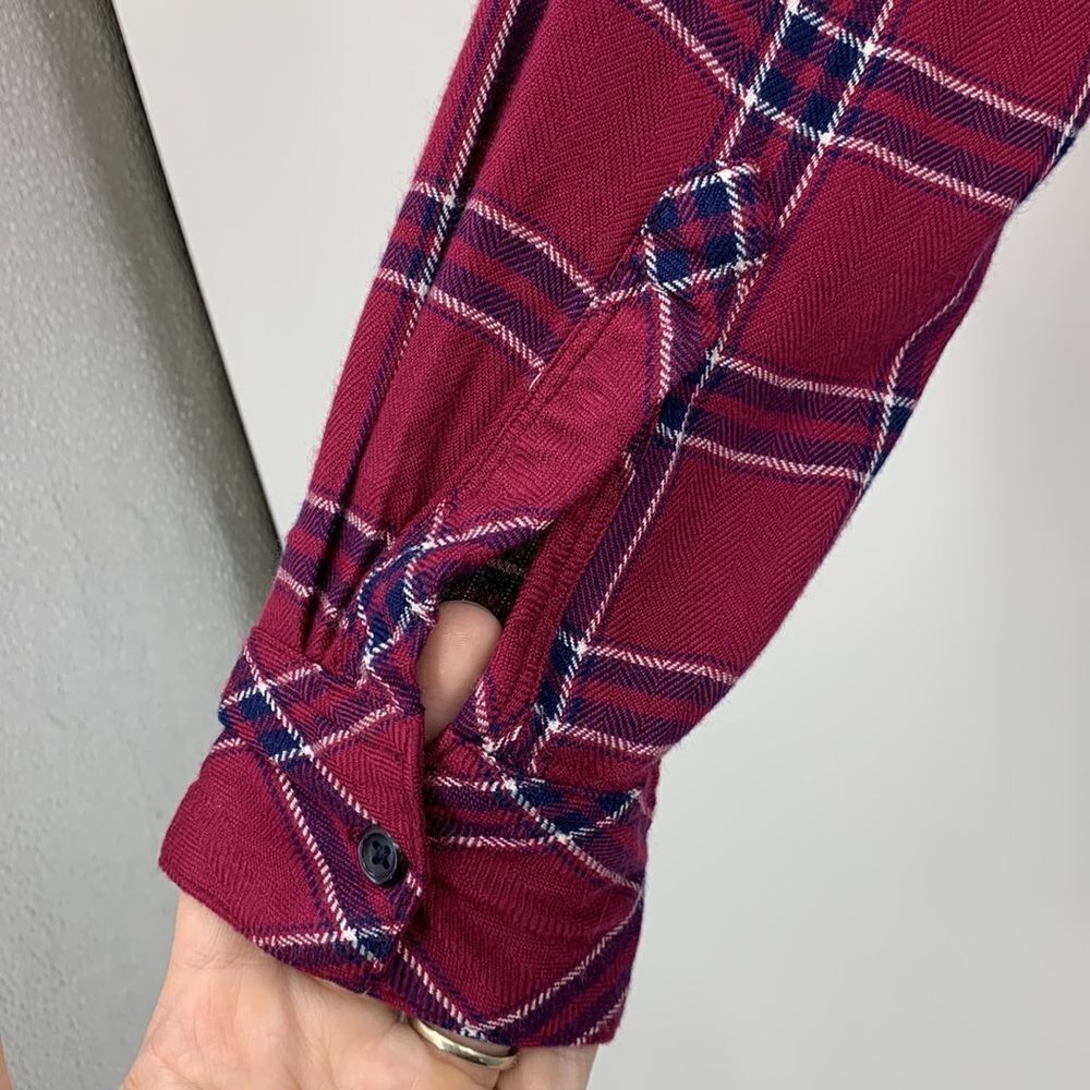 Rails Hunter Merlot Navy White Button Up Plaid Sh… - image 5